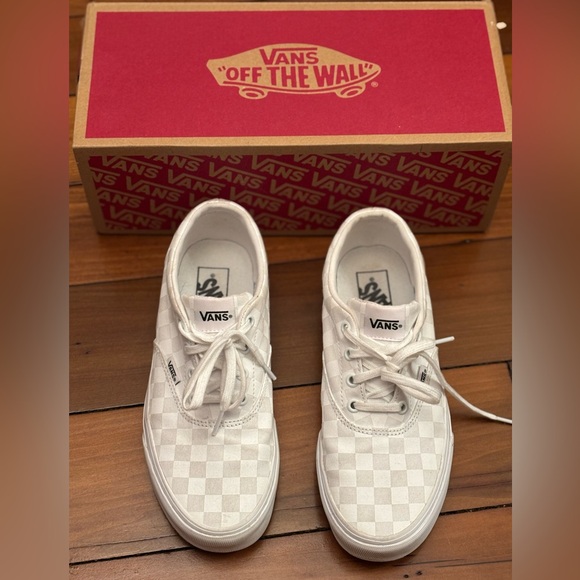 Vans Shoes - White Checkered Vans Size 8.5